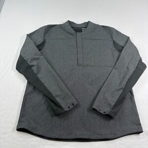 Nike Shield Jacket Mens Medium Gray Black Golf 1/2 Zip Pullover Windbreaker